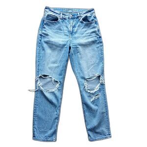 American Eagle Strigid Jeans Torn Holes Thrashed 8 Short High Rise Petite Grunge